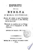 Espíritu de la Biblia y moral universal