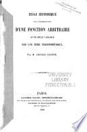 Essai historique sur la représentation d'une fonction arbitraire d'une seule variable par une série trigonométrique