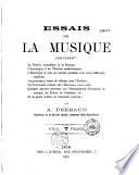 Essais sur la musique