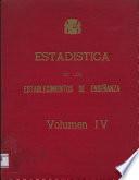 Estadística de los establecimientos de enseñanza. Volumen IV. Curso 1941-42