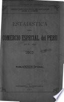 Estadística del comercio especial del Perú en el año ...