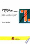 Estadísticas de la educación en España, 2000-2001