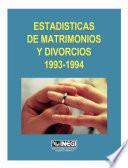 Estadísticas de matrimonios y divorcios 1993-1994