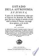 Estado de la astronomia en Europa