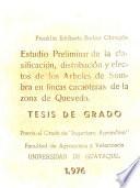 Estudio Prelimnar de la clasificación, distribución y efectos de los Arboles de Sombra en fincas cacaoteras de la zona de Quevedo