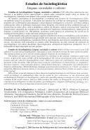 Estudios de sociolingüística