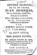 Estudios eruditos de el Rmo. padre Juan Menoquio, de la Sagrada Compañía