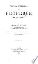 Études critiques sur Properce et ses élégies