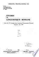 Études de linguistique Romane