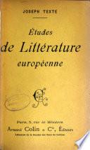 Études de littérature européenne