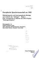 Europäische Sprachwissenschaft um 1800