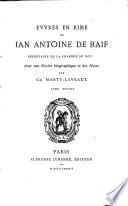 Euvres en rime de Jan Antoine Baif de avec une notice biographique et des notes par Ch. Marty-Laveaux