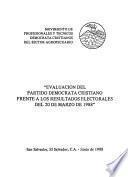 Evaluación del Partido Demócrata Cristiano frente a los resultados electorales del 20 de marzo de 1988