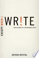 Except When I Write