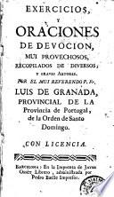 Exercicios y oraciones de devocion mui provechosos