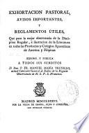 Exhortacion pastoral, avisos importantes y reglamentos útiles