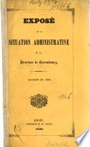 Exposé de la situation administrative de la Province de Luxembourg