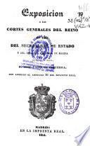 Exposicion a las Cortes Generales del Reino en 1834