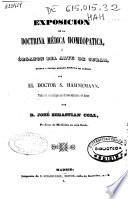 Exposicion de la doctrina médica homeopatica ú órganon del arte de curar