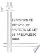 Exposición de motivos del proyecto de ley de presupuesto