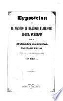 Exposicion que el ministro de relaciones exteriores del Peru dirije al Congreso nacional ordinario de 1847, sobre las cuestiones pendientes con Bolivia
