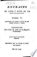 Extracto de leyes y autos de la recopilacion