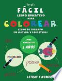Fácil Libro Educativo para COLOREAR Libro de Trabajo (de lectura y escritura)
