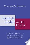 Faith and Order in the U.S.A.