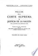 Fallos de la Corte Suprema de Justicia nacional, con la relación de sus respectivas causas