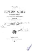 Fallos de la Suprema Corte de Justicia nacional, con la relación de sus respectivas causas