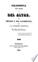 Filosofia del trono y del altar, del imperio y del sacerdocio