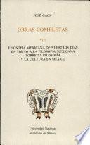 Filosofía mexicana de nuestros días