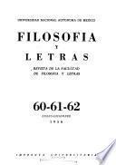 Filosofia y letras; revista de la Facultad de filosofia y letras