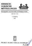 Finnisch-ugrische Mitteilungen