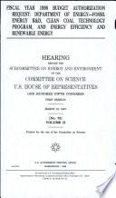 Fiscal Year 1998 Budget Authorization Request
