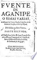 Fvente de Aganipe, o, Rimas varias