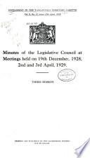 Gazette. Supplement [2 Minutes of the Legislative Council