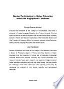Gender participation in higher education within the Anglophone Caribbean