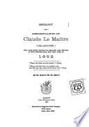 Genealogy of the Descendants of Claude Le Maitre (Delamater.)