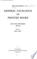 General Catalogue of Printed Books