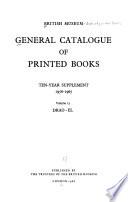 General Catalogue of Printed Books