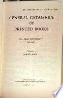 General Catalogue of Printed Books