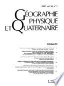 Géographie Physique Et Quaternaire