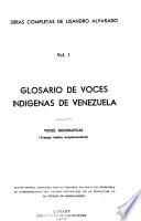 Glosario de voces indígenas de Venezuela