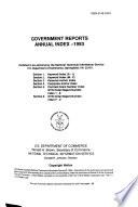 Government Reports Annual Index