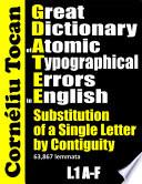 Great Dictionary of Atomic Typographic Errors in English. I. Substitution of a Single Letter by Contiguity. Canadian Multilingual Standard. I.1 A-F