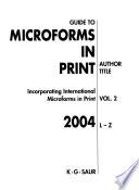 Guide to Microforms in Print