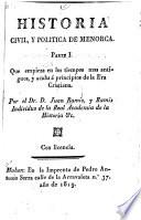 Historia civil, y politica de Menorca