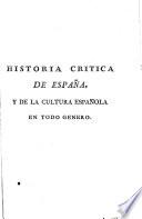 Historia critica de España y de la cultura española, 1 (1a part)