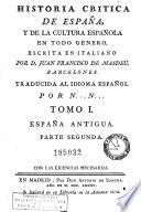 Historia critica de España y de la cultura española, 1 (2a part)